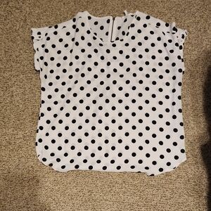 Maurices Black and White Polka Dot Blouse